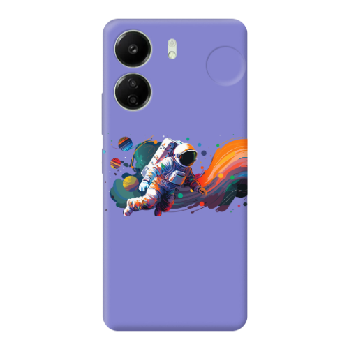 Xiaomi Redmi 13C Rainbow Space Purple Colored Silicone TPU Θήκη