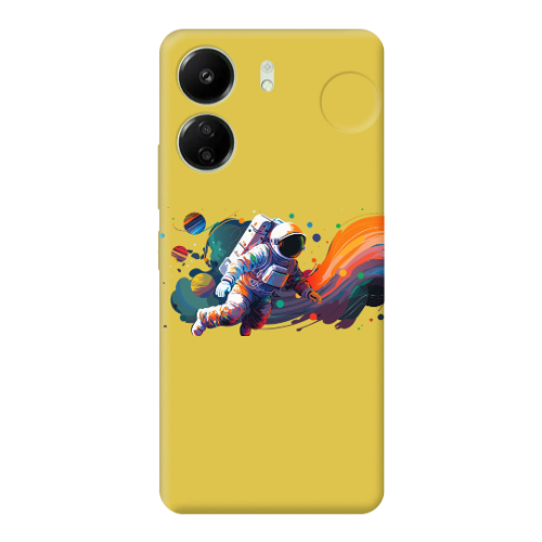 Xiaomi Redmi 13C Rainbow Space Yellow Colored Silicone TPU Θήκη