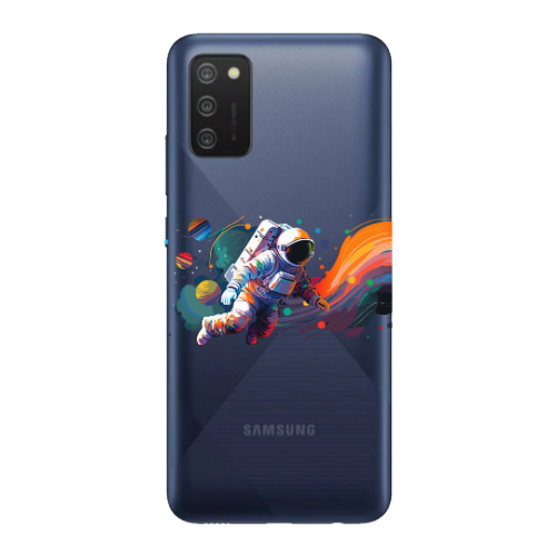 Samsung A02s Rainbow Space Transparent Silicone TPU Θήκη