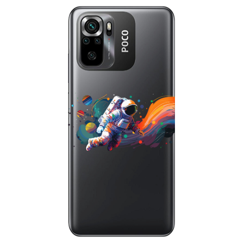 Xiaomi Poco M5 s Rainbow Space Transparent Silicone TPU Θήκη