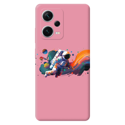 Xiaomi Poco X5 Rainbow Space Pink Colored Silicone TPU Θήκη