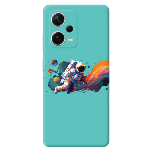 Xiaomi Poco X5 Rainbow Space Turquoise Colored Silicone TPU Θήκη