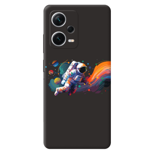 Xiaomi Poco X5 Rainbow Space Black Colored Silicone TPU Θήκη