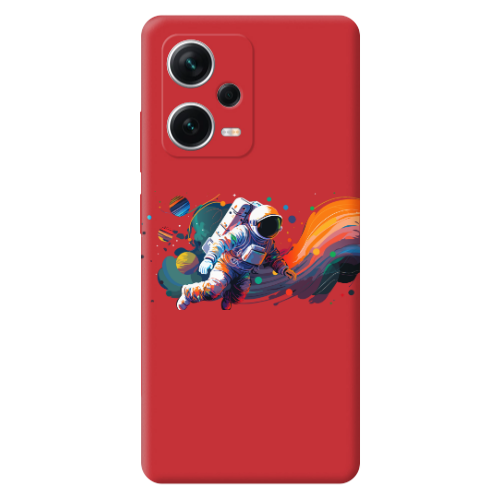 Xiaomi Poco X5 Rainbow Space Red Colored Silicone TPU Θήκη