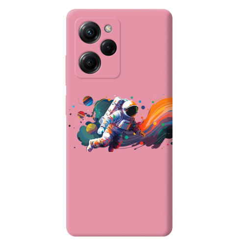 Xiaomi Poco X5 Pro Rainbow Space Pink Colored Silicone TPU Θήκη