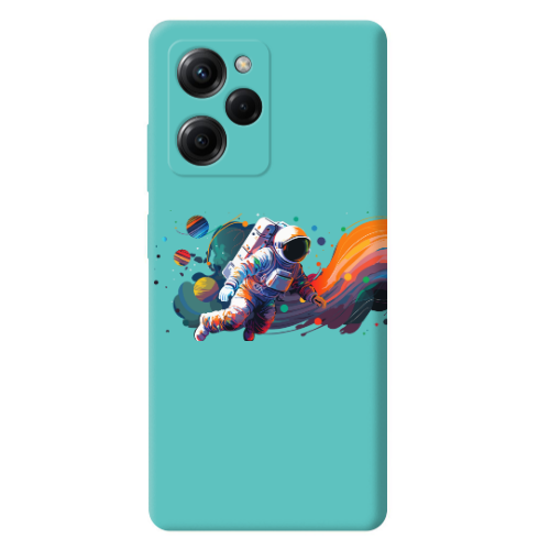 Xiaomi Poco X5 Pro Rainbow Space Turquoise Colored Silicone TPU Θήκη