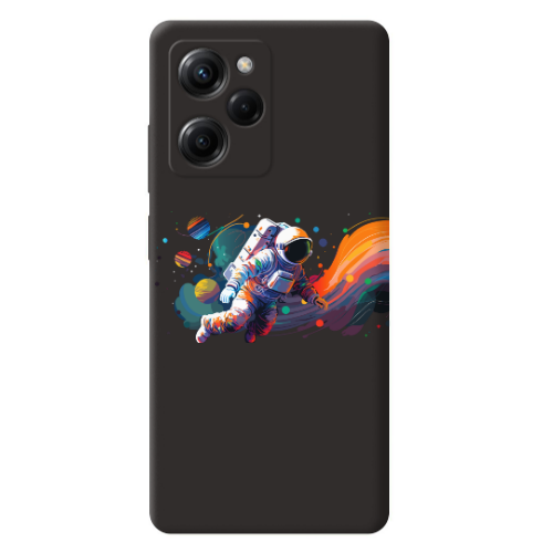 Xiaomi Poco X5 Pro Rainbow Space Black Colored Silicone TPU Θήκη