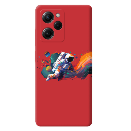 Xiaomi Poco X5 Pro Rainbow Space Red Colored Silicone TPU Θήκη