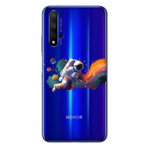 Huawei Nova 5 T Rainbow Space Transparent Silicone TPU Θήκη