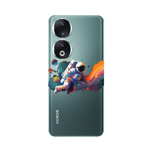 Honor 90 5G Rainbow Space Transparent Silicone TPU Θήκη