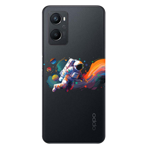 Oppo A 96 Rainbow Space Transparent Silicone TPU Θήκη