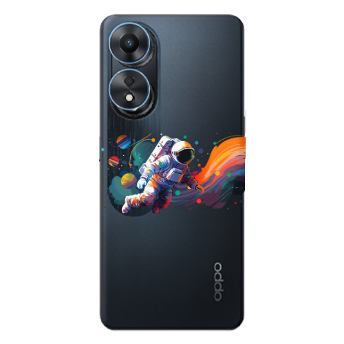 Oppo A 98 Rainbow Space Transparent Silicone TPU Θήκη