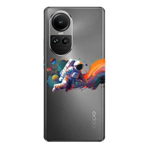 Oppo Reno10 5G Rainbow Space Transparent Silicone TPU Θήκη