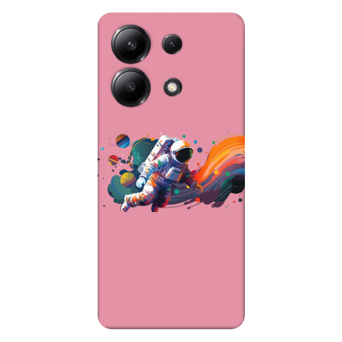Xiaomi Redmi Note 13 4G Rainbow Space Pink Colored Silicone TPU Θήκη