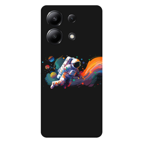 Xiaomi Redmi Note 13 4G Rainbow Space Black Colored Silicone TPU Θήκη
