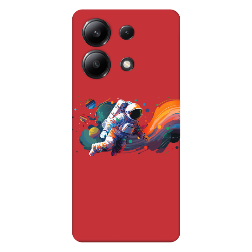 Xiaomi Redmi Note 13 4G Rainbow Space Red Colored Silicone TPU Θήκη