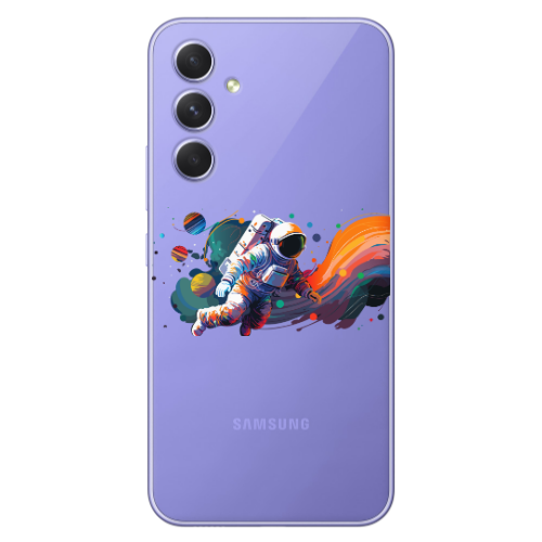 Samsung A55 Rainbow Space Transparent Silicone TPU Θήκη