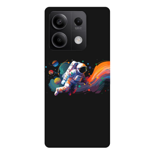 Xiaomi Redmi Note 13Pro 5G Rainbow Space Black Colored Silicone TPU Θήκη