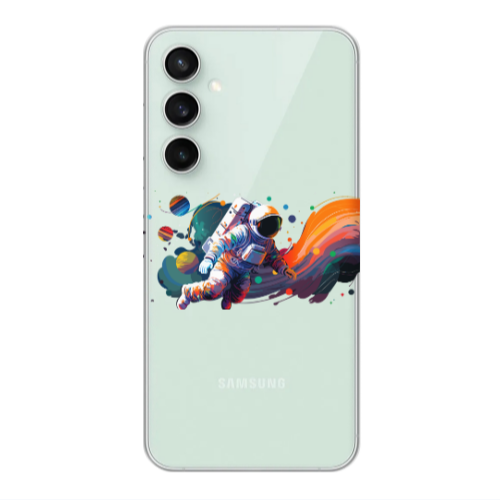 Samsung S24 FE Rainbow Space Transparent Silicone TPU Θήκη