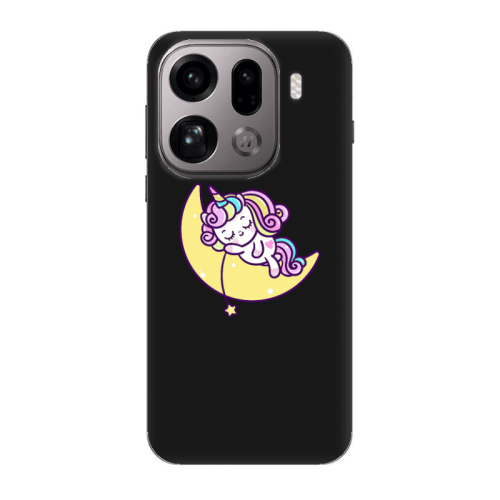 Oppo Find X9 Pro Sleeping horse Black Colored Silicone TPU Θήκη