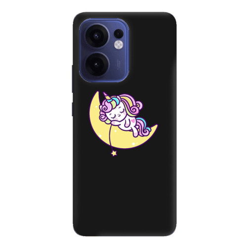 Oppo Reno 13 F Sleeping horse Black Colored Silicone TPU Θήκη