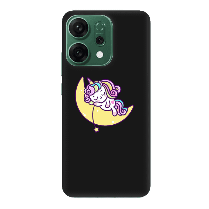 Oppo RENO 14 Sleeping horse Black Colored Silicone TPU Θήκη
