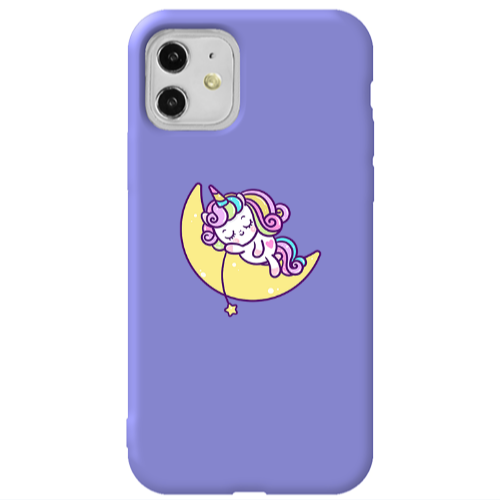 Apple iPhone 11  Sleeping horse Purple Colored Silicone TPU Θήκη