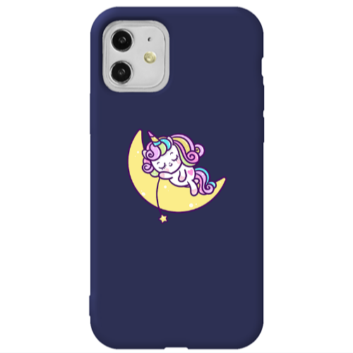 Apple iPhone 11  Sleeping horse Dark blue Colored Silicone TPU Θήκη