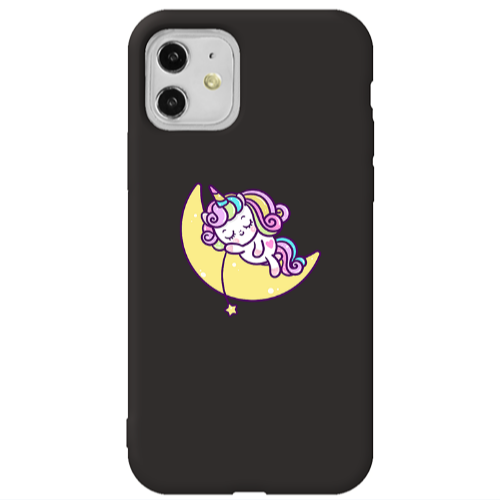 Apple iPhone 11  Sleeping horse Black Colored Silicone TPU Θήκη