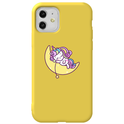 Apple iPhone 11  Sleeping horse Yellow Colored Silicone TPU Θήκη