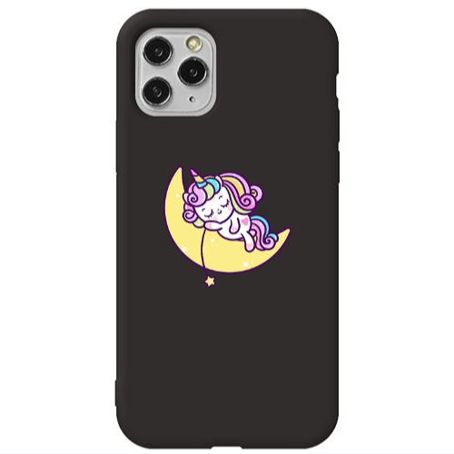 Apple iPhone 11 Pro Sleeping horse Black Colored Silicone TPU Θήκη