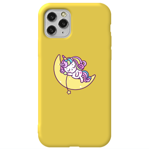 Apple iPhone 11 Pro Sleeping horse Yellow Colored Silicone TPU Θήκη