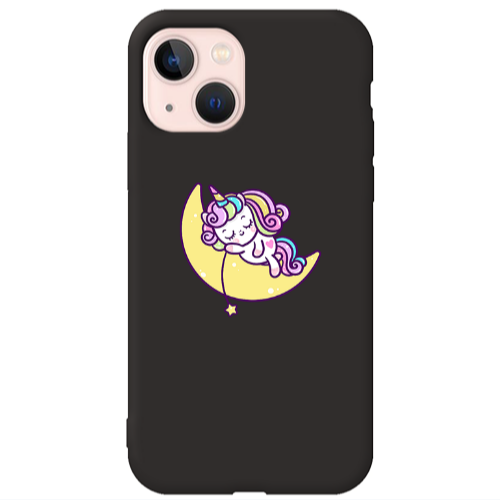 Apple iPhone 13 Sleeping horse Black Colored Silicone TPU Θήκη