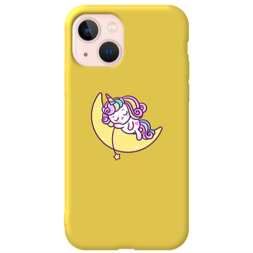 Apple iPhone 13 Sleeping horse Yellow Colored Silicone TPU Θήκη