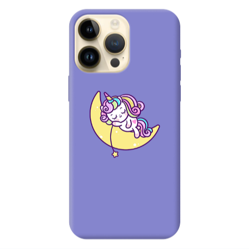 Apple iPhone 13 Pro Max Sleeping horse Purple Colored Silicone TPU Θήκη