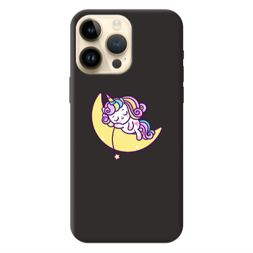 Apple iPhone 13 Pro Max Sleeping horse Black Colored Silicone TPU Θήκη