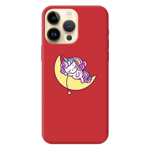 Apple iPhone 13 Pro Max Sleeping horse Red Colored Silicone TPU Θήκη