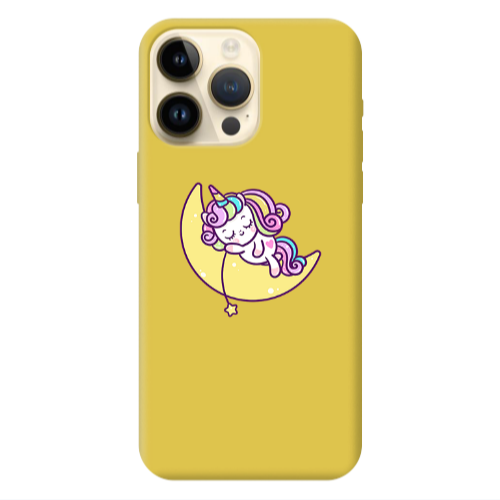 Apple iPhone 13 Pro Max Sleeping horse Yellow Colored Silicone TPU Θήκη