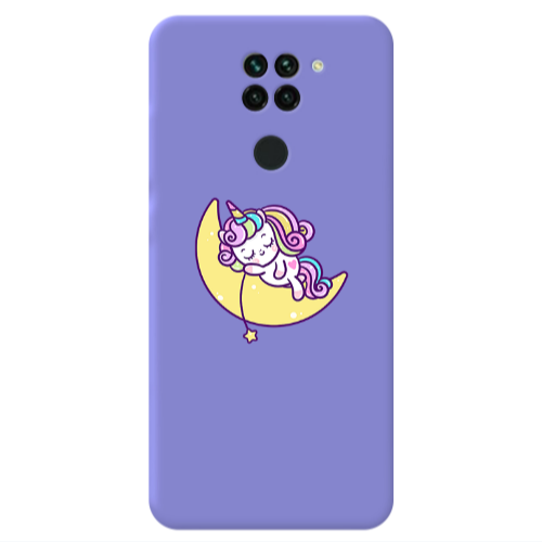 Xiaomi Redmi Note 9 Sleeping horse Purple Colored Silicone TPU Θήκη