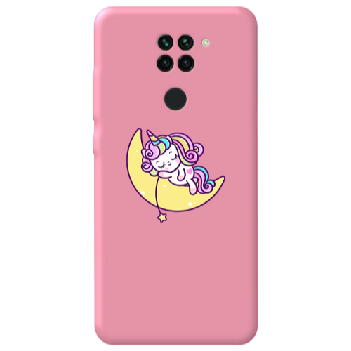 Xiaomi Redmi Note 9 Sleeping horse Pink Colored Silicone TPU Θήκη