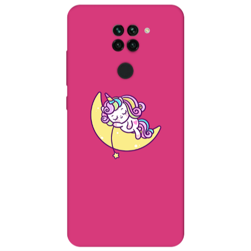 Xiaomi Redmi Note 9 Sleeping horse Fuchsia Colored Silicone TPU Θήκη