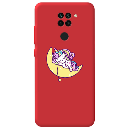 Xiaomi Redmi Note 9 Sleeping horse Red Colored Silicone TPU Θήκη