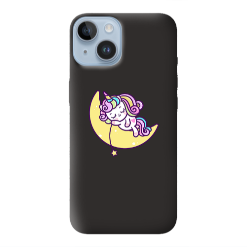 Apple iPhone 14  Sleeping horse Black Colored Silicone TPU Θήκη