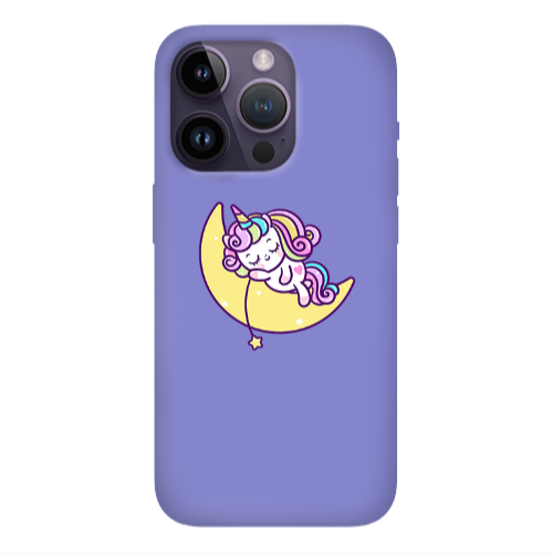Apple iPhone 14 Pro  Sleeping horse Purple Colored Silicone TPU Θήκη