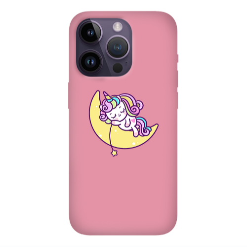 Apple iPhone 14 Pro  Sleeping horse Pink Colored Silicone TPU Θήκη