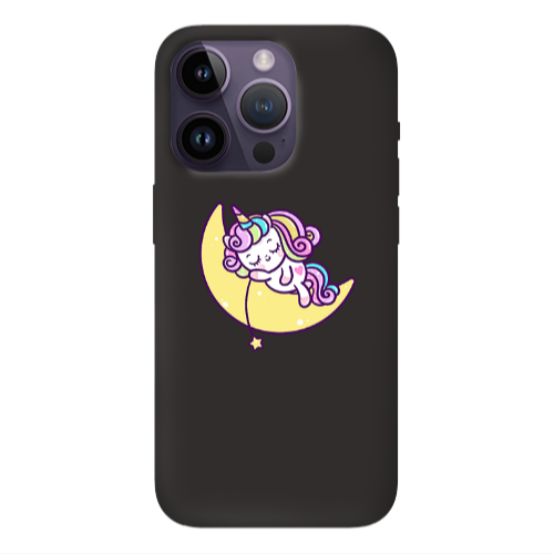 Apple iPhone 14 Pro  Sleeping horse Black Colored Silicone TPU Θήκη