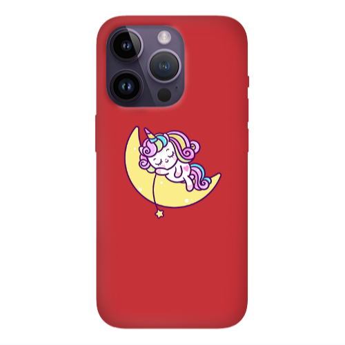 Apple iPhone 14 Pro  Sleeping horse Red Colored Silicone TPU Θήκη
