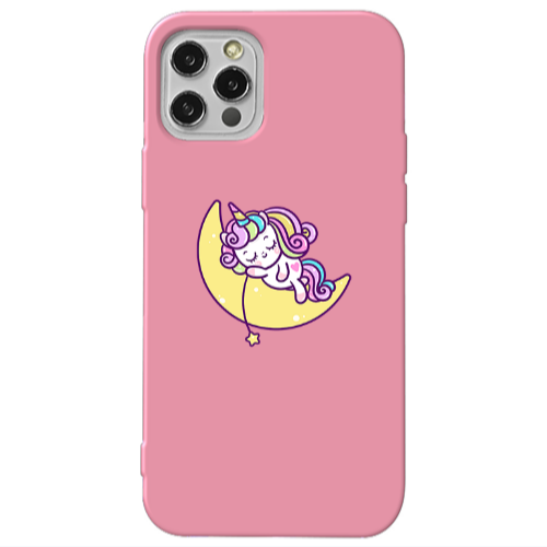 Apple iPhone 13 Pro Sleeping horse Pink Colored Silicone TPU Θήκη
