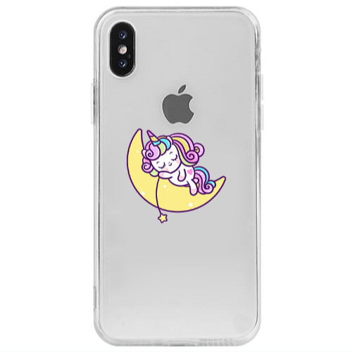 Apple iPhone Xs Sleeping horse Transparent Silicone TPU Θήκη