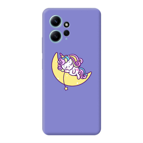Xiaomi Redmi Note 12 4G Sleeping horse Purple Colored Silicone TPU Θήκη